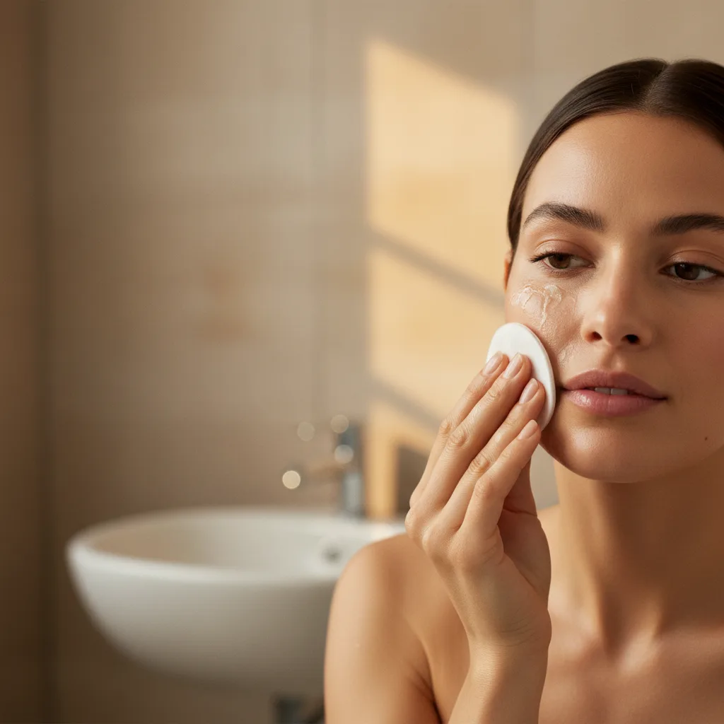 Un simple coton imbibé d'eau micellaire suffit pour un démaquillage en douceur.