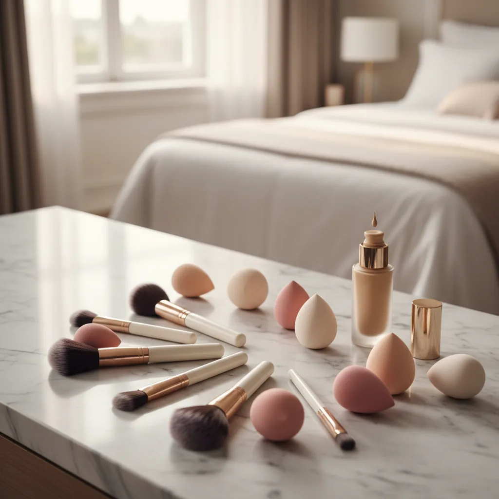 Les outils d'application influencent directement le rendu final du fond de teint sur la peau.