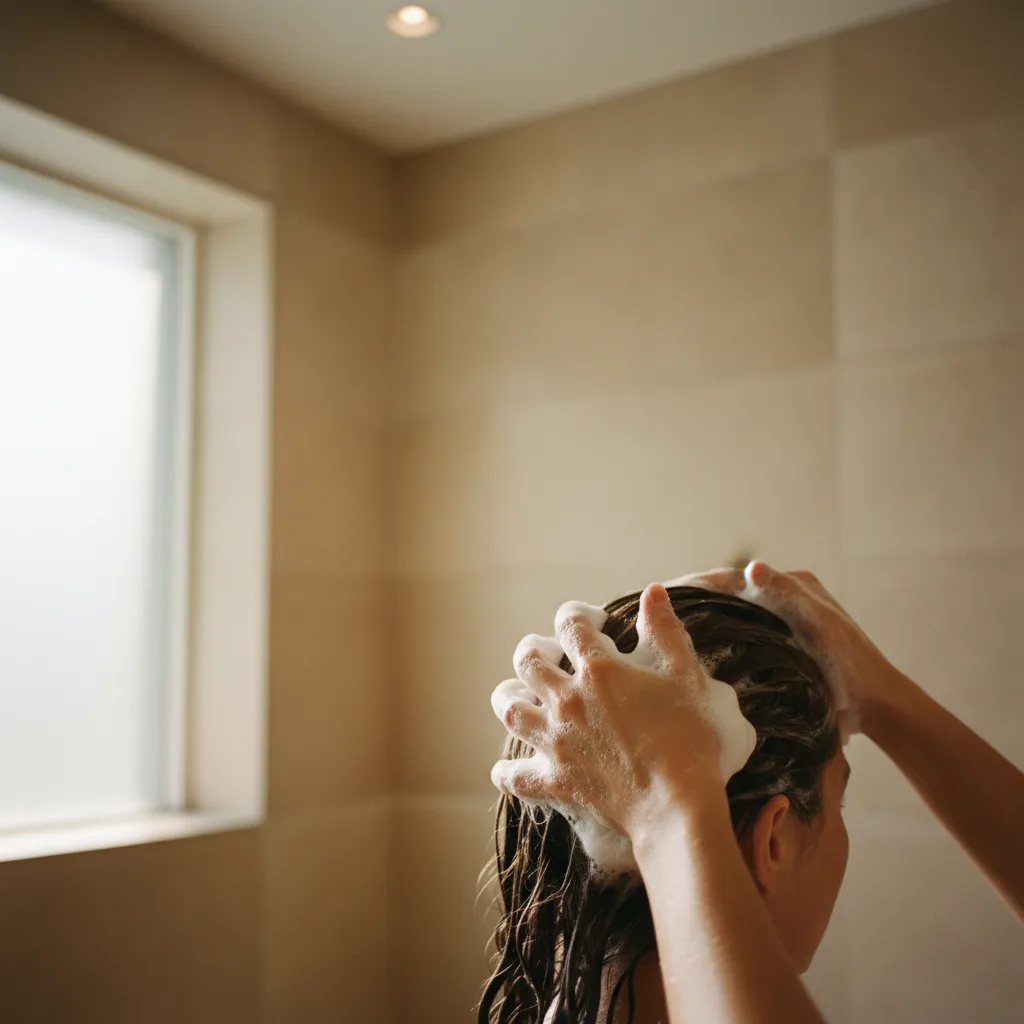 Le massage du cuir chevelu pendant deux à trois minutes maximise l'efficacité du shampoing clarifiant