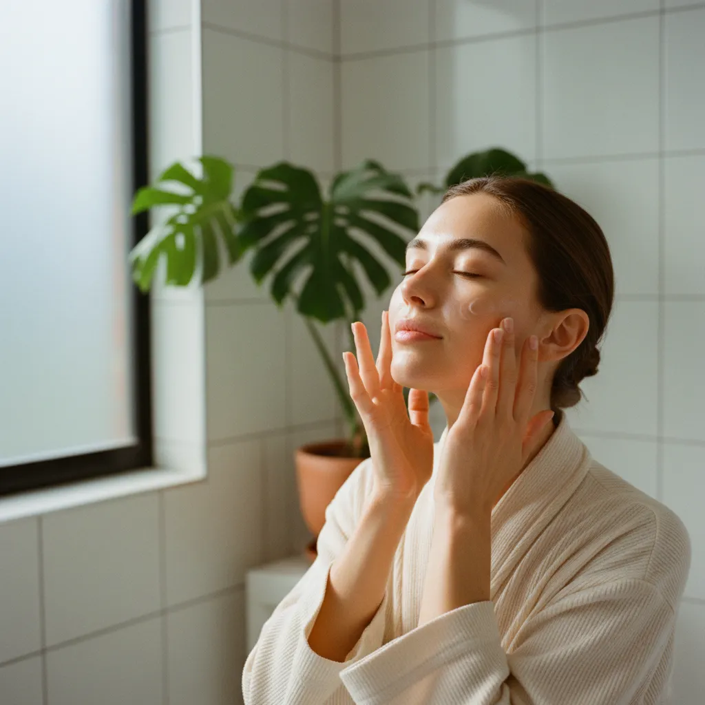 L'application du sérum traitant, étape clé de la routine anti-imperfections