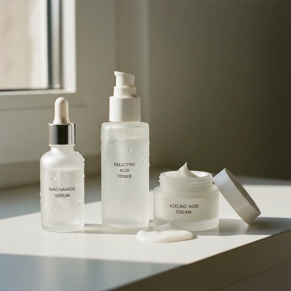 Niacinamide, acide salicylique et acide azélaïque : le trio d'actifs anti-imperfections