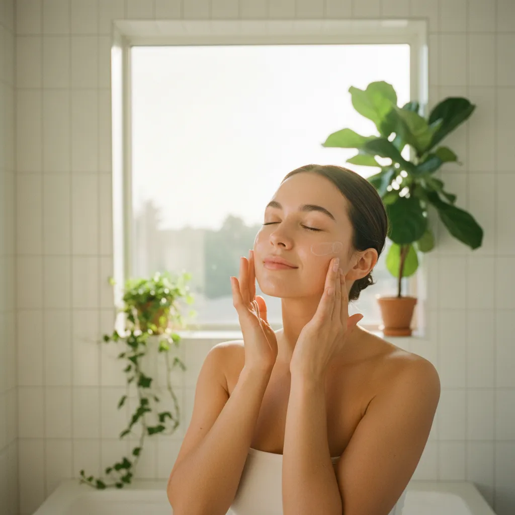 Application du sérum hydratant le matin, geste clé de la routine quotidienne