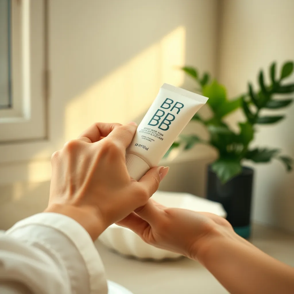 La texture crémeuse de la BB cream coréenne se travaille facilement au doigt