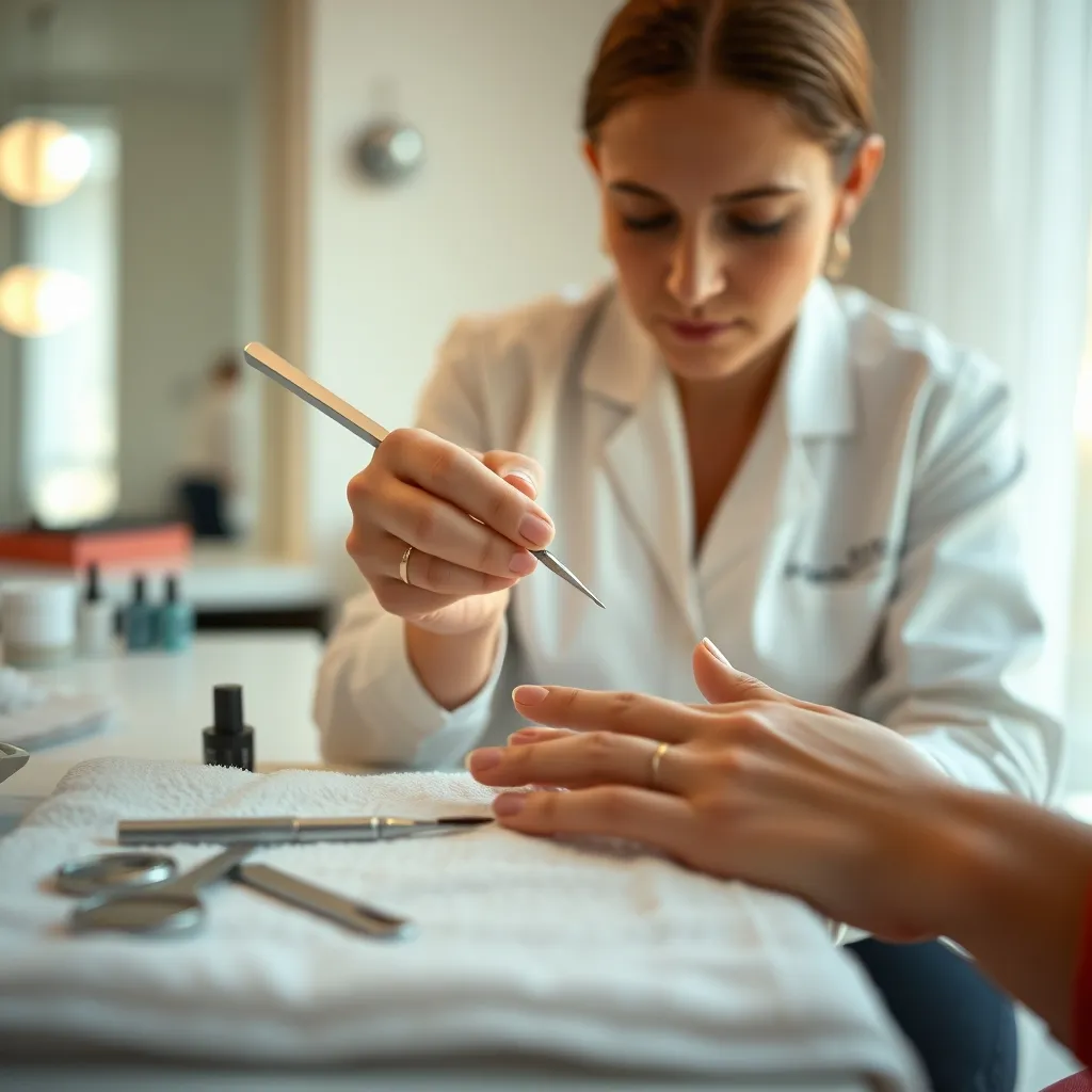 Limage et mise en forme des ongles lors d'une manucure professionnelle en institut