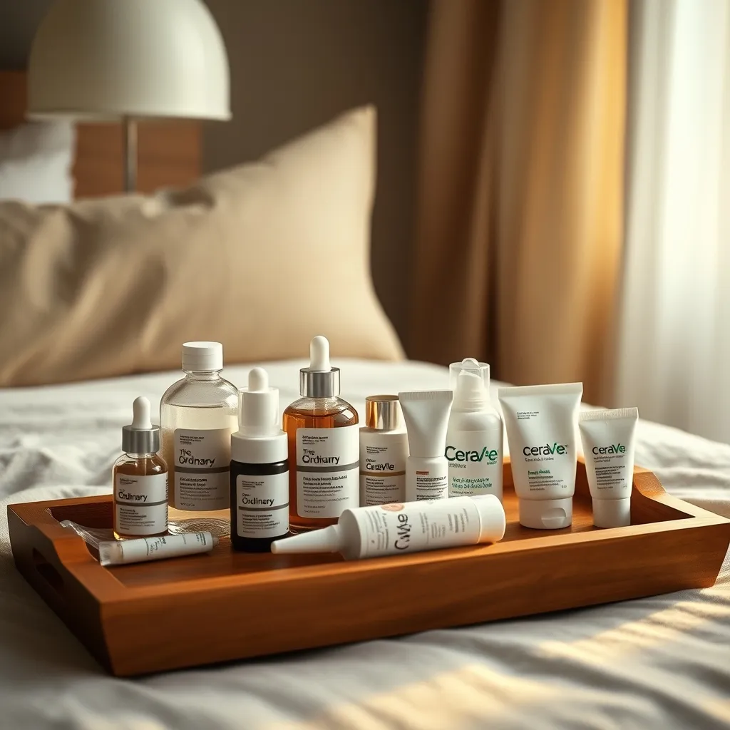 Sélection de produits accessibles pour débuter le skin cycling