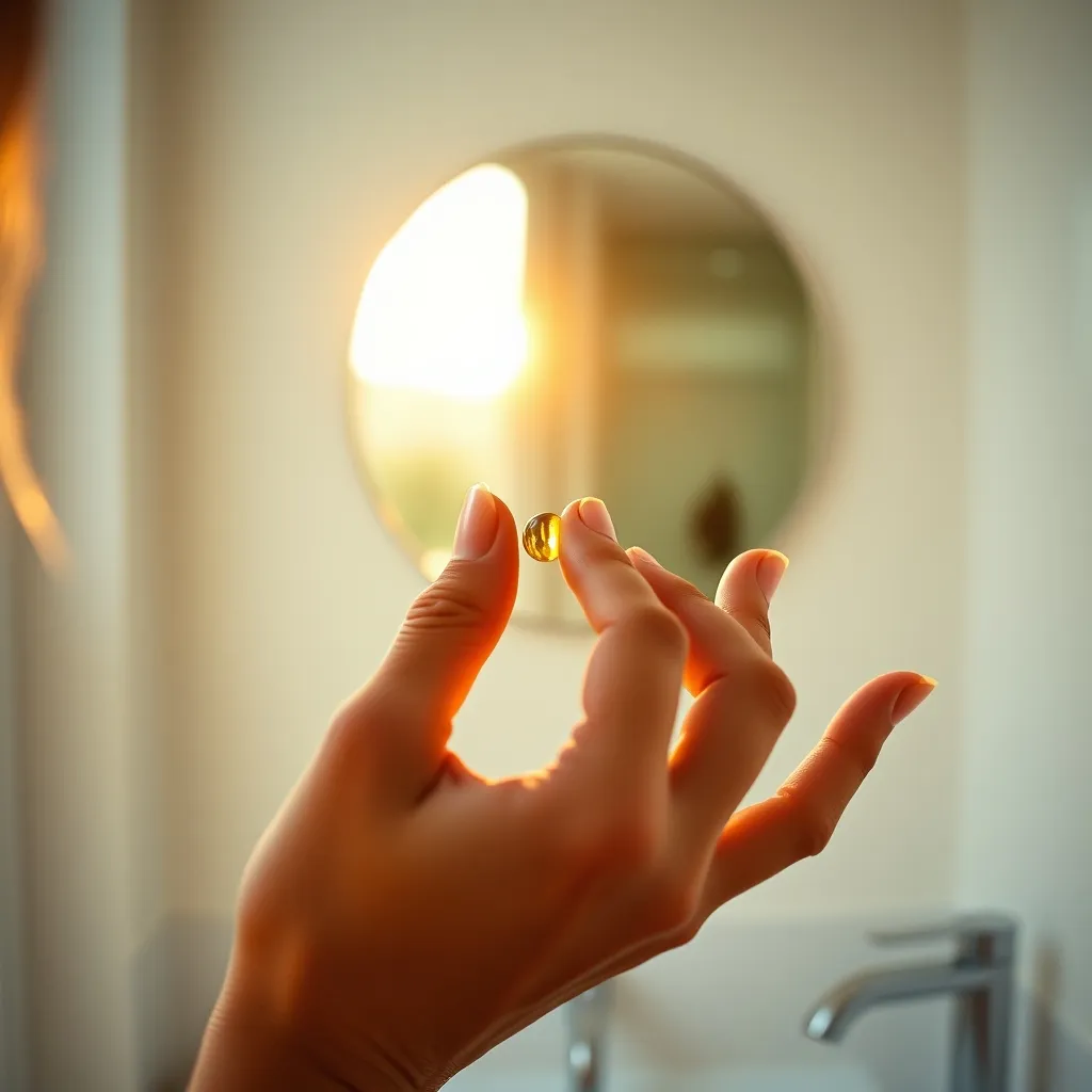 Application d'un sérum vitamine C, étape clé de la routine du matin pour un teint éclatant