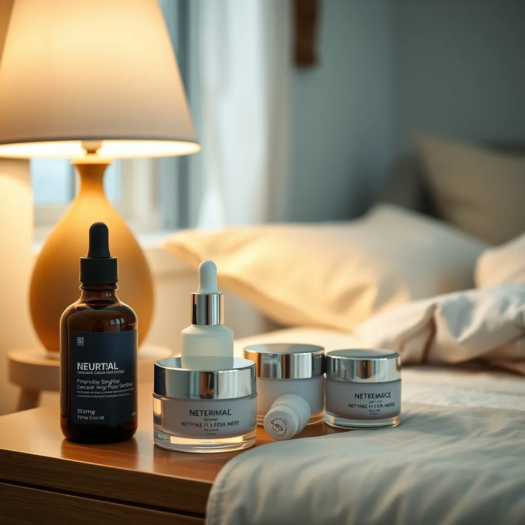 Sérums et crèmes de nuit prêts pour la routine skincare du soir