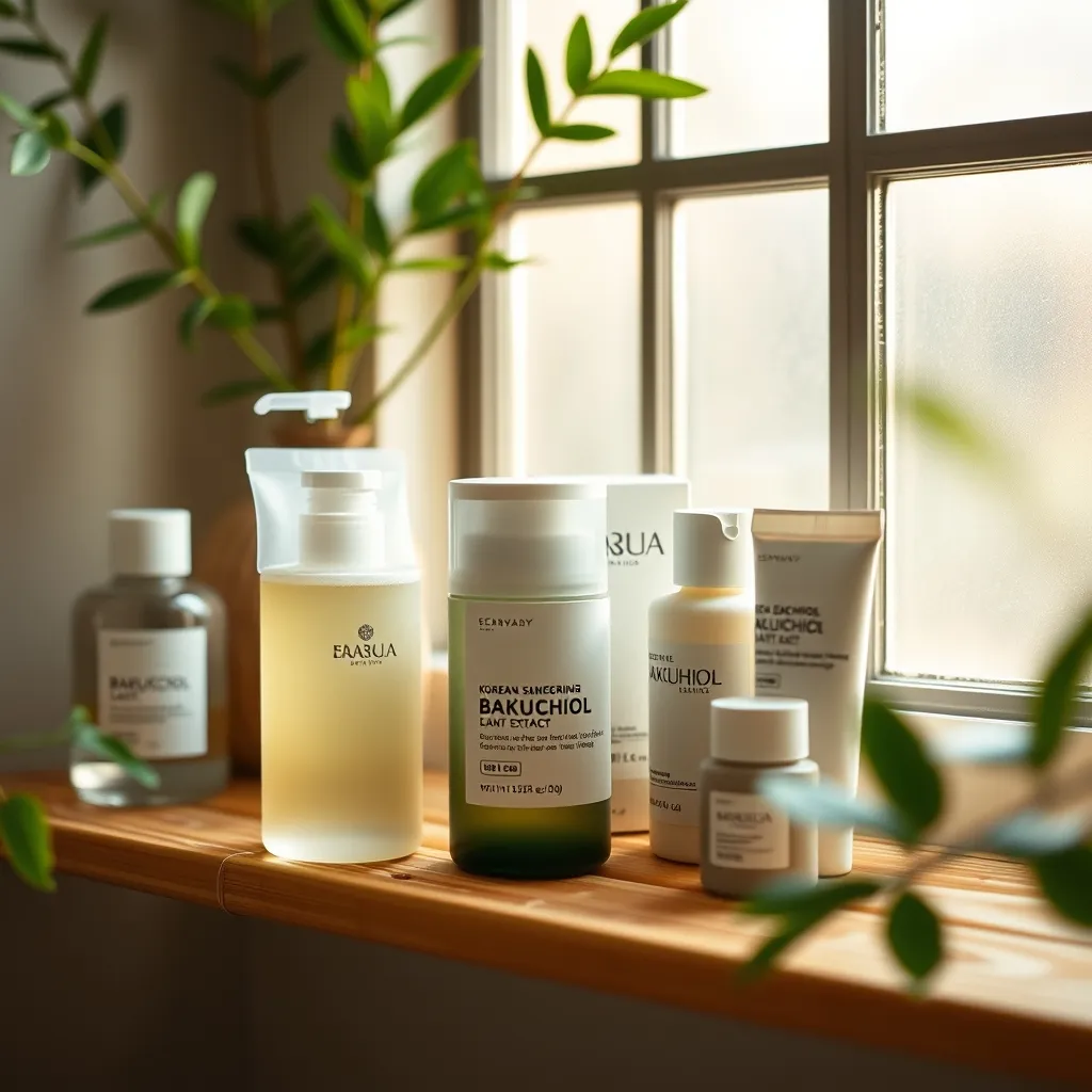 Extrait de bakuchiol et produits K-beauty, alternatives coréennes douces au rétinol classique