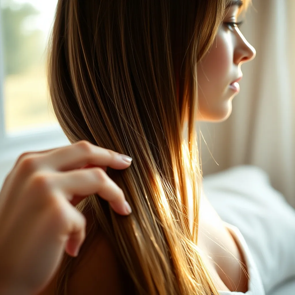 Des cheveux retrouvant brillance et souplesse après plusieurs semaines de routine adaptée