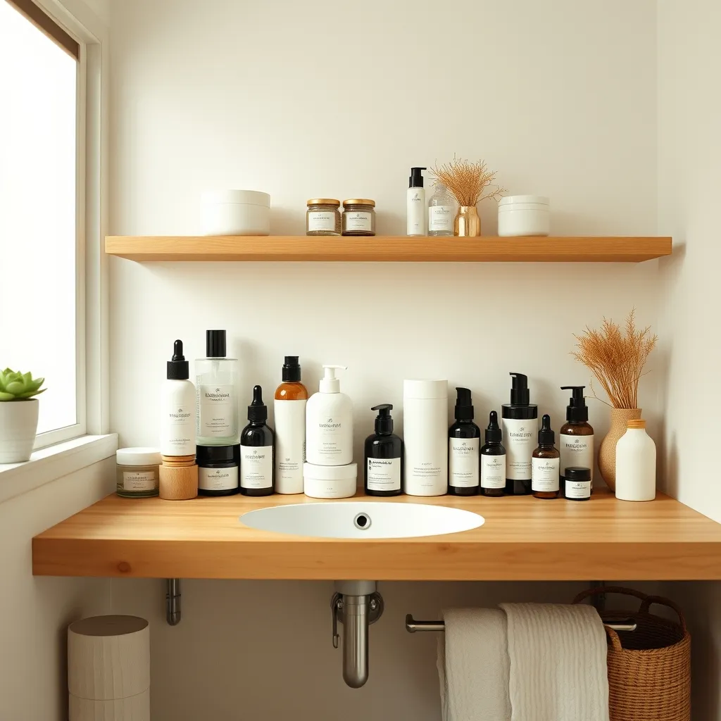 Une routine skincare bien organisée avec des produits adaptés à chaque étape