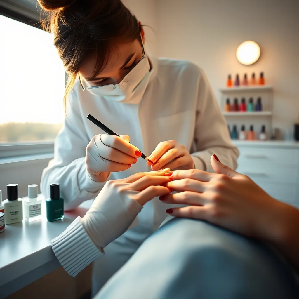 Application précise du vernis semi-permanent près des cuticules